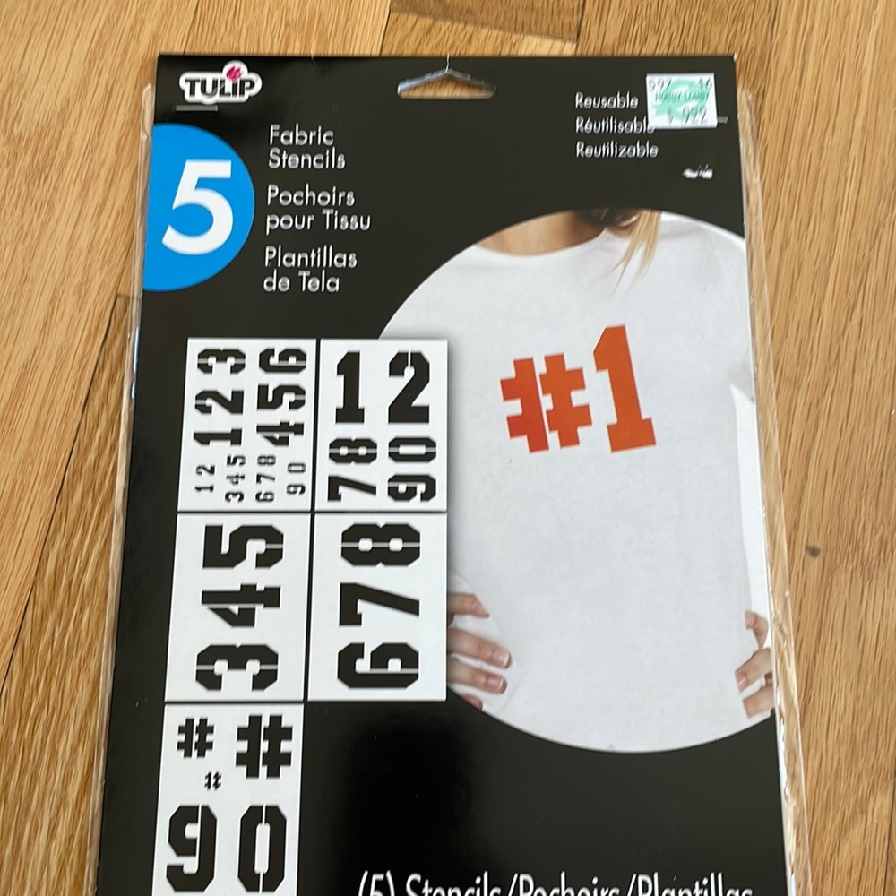 NIP Tulip Fabric Stencils “Numbers”